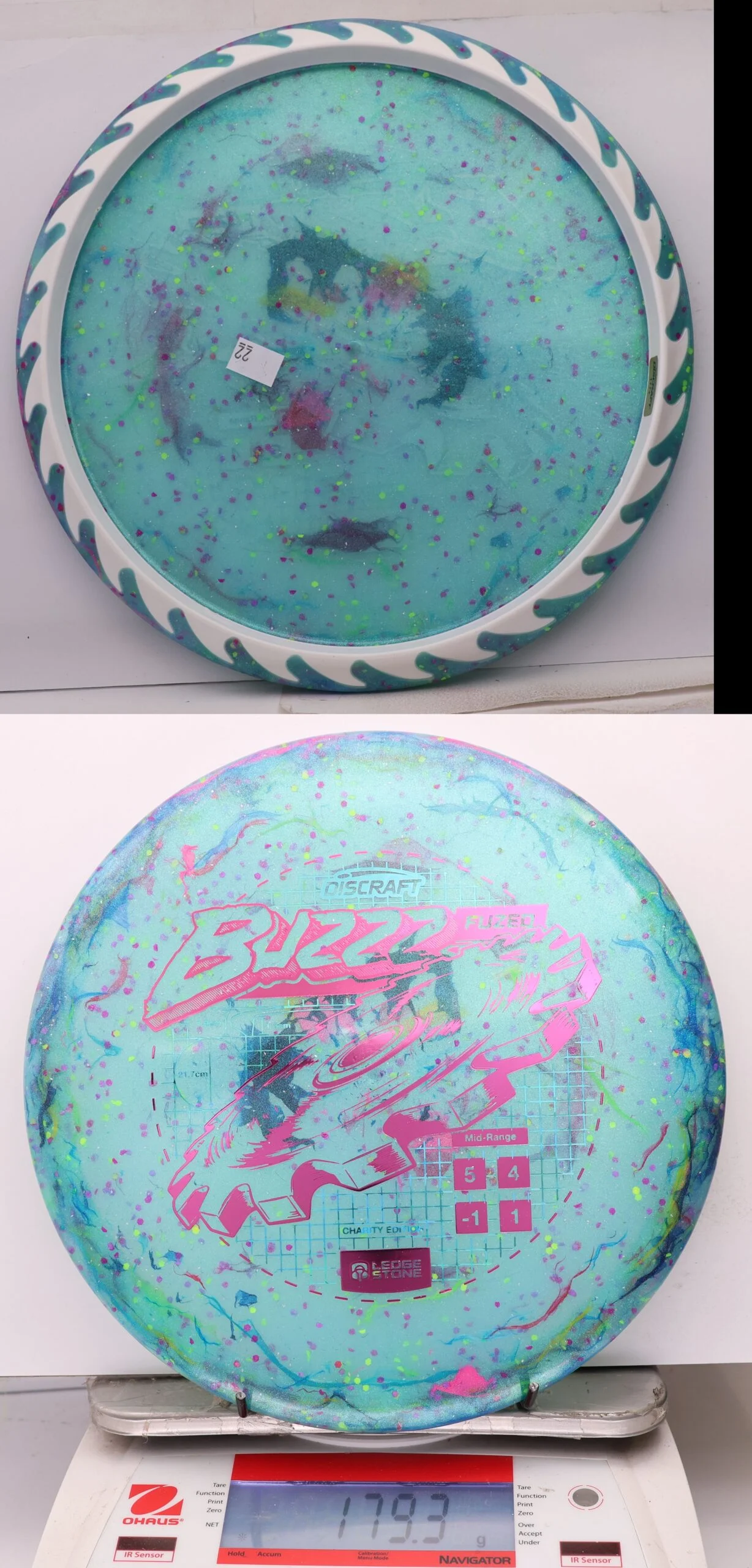 1075558 "Kitchen Sink" FuZed Line Buzzz, ESP Rim - 2026 Ledgestone Charity Edition - #22 MultiTealWhite, 179