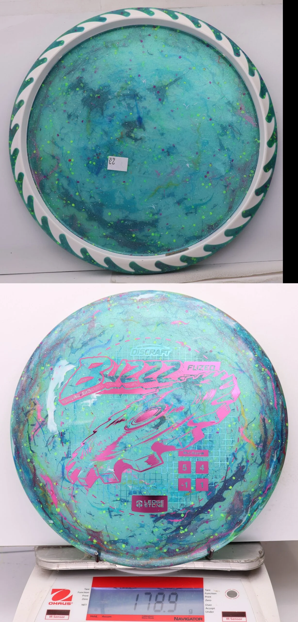 1075582 "Kitchen Sink" FuZed Line Buzzz, ESP Rim - 2026 Ledgestone Charity Edition - #23 MultiTealWhite, 179
