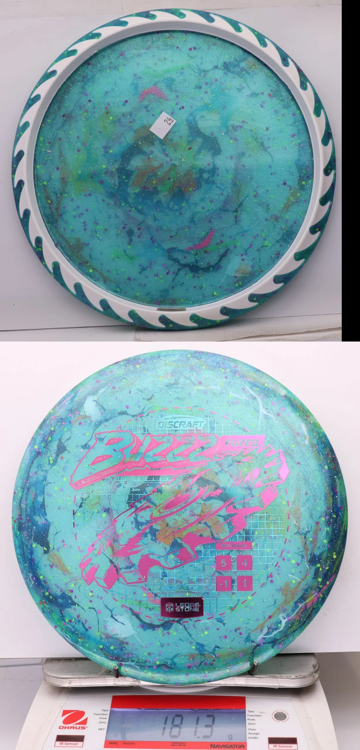 1075583 "Kitchen Sink" FuZed Line Buzzz, ESP Rim - 2026 Ledgestone Charity Edition - #24 MultiTealWhite, 181