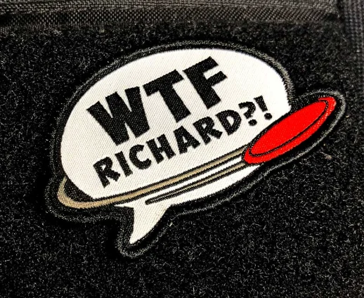 1075677 WTF Richard, Disc Golf Patch - WTF-White