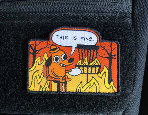 1075701 This Is Fine, Disc Golf Patch - This Is Fine