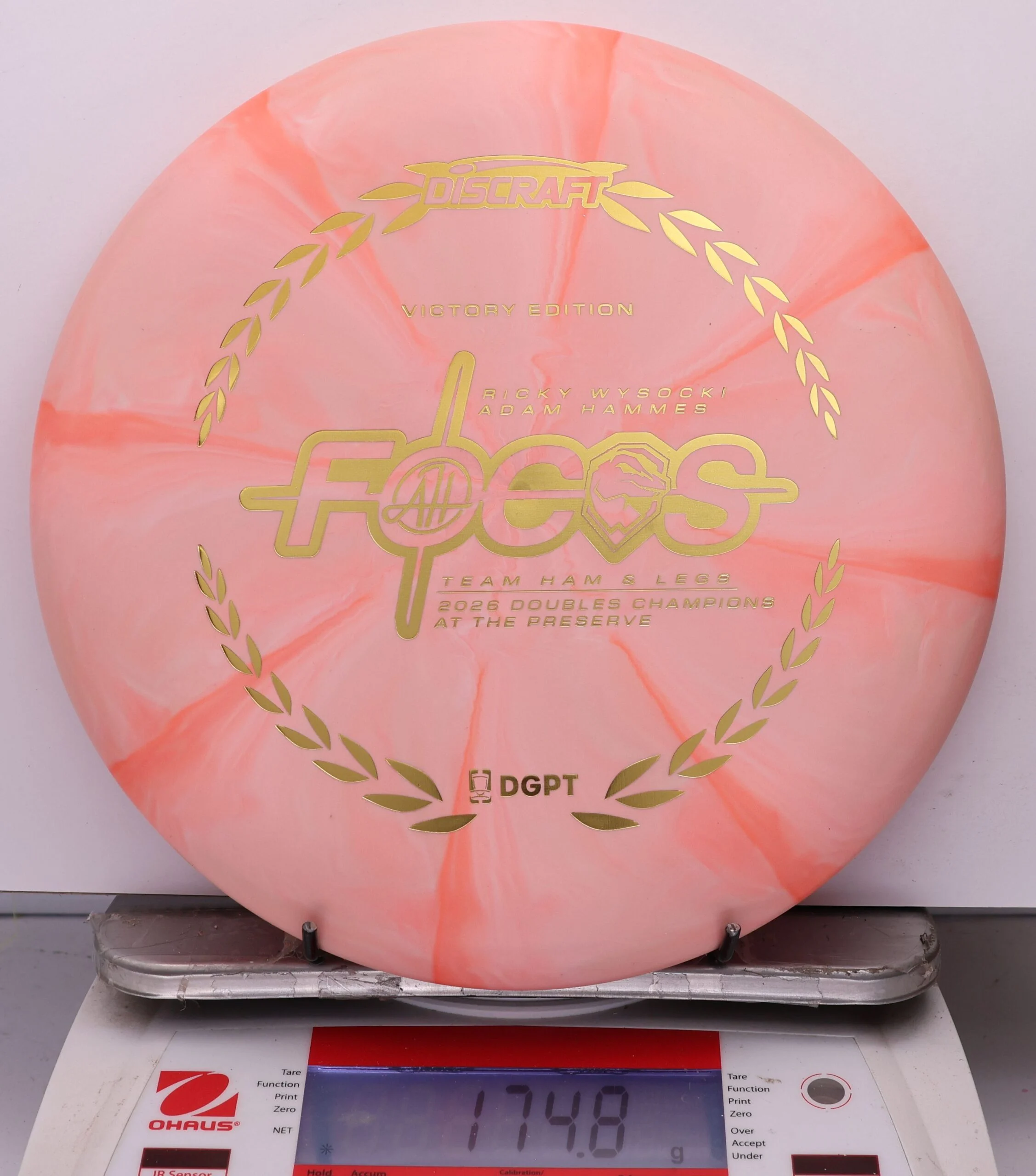 1101650 Crazy Tuff Swirl Focus, Ricky Wysocki & Adam Hammes 2026 DGPT Doubles Champion - #01 OrangePeach, 175