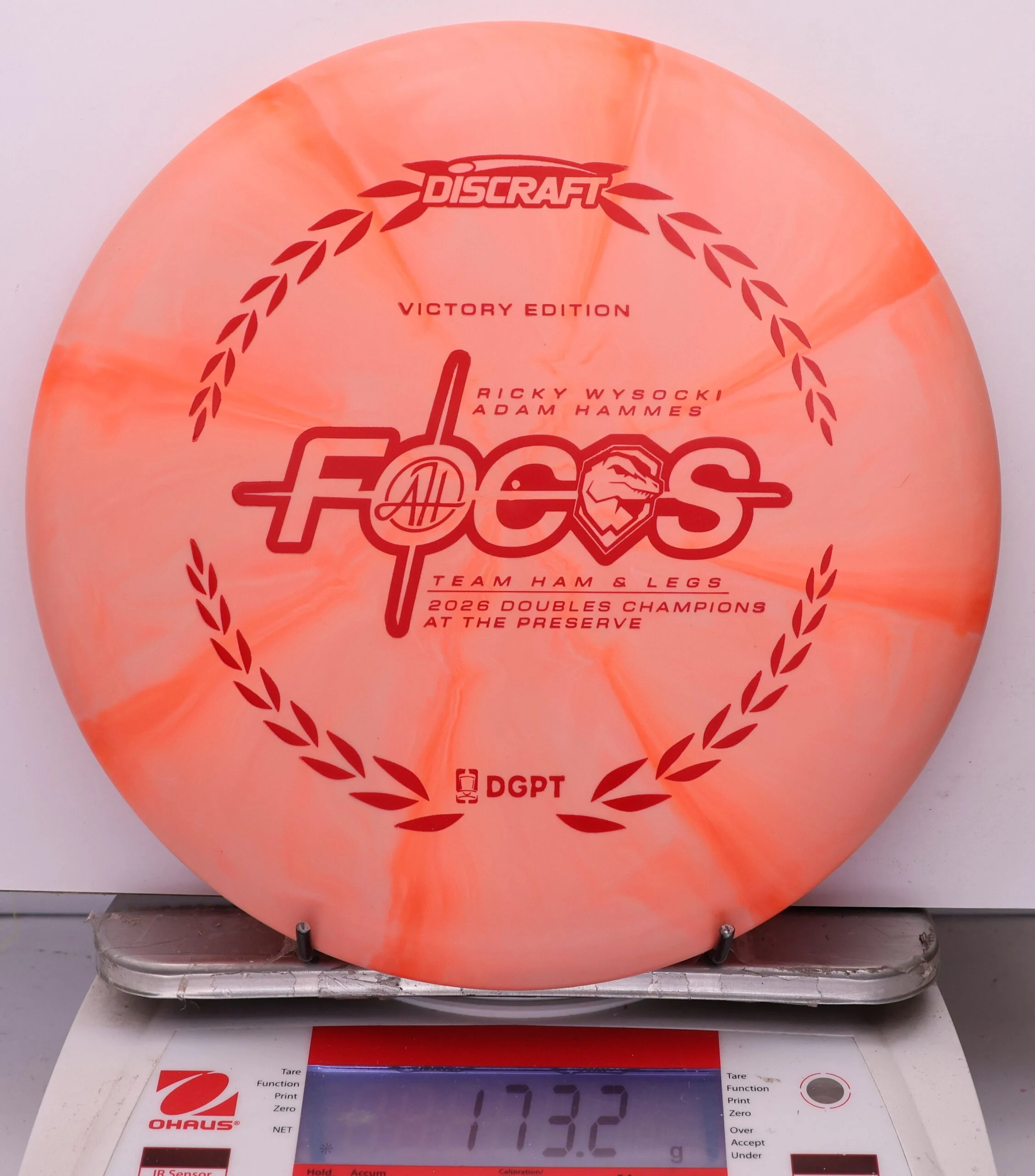 1101671 Crazy Tuff Swirl Focus, Ricky Wysocki & Adam Hammes 2026 DGPT Doubles Champion - #04 Orange, 173