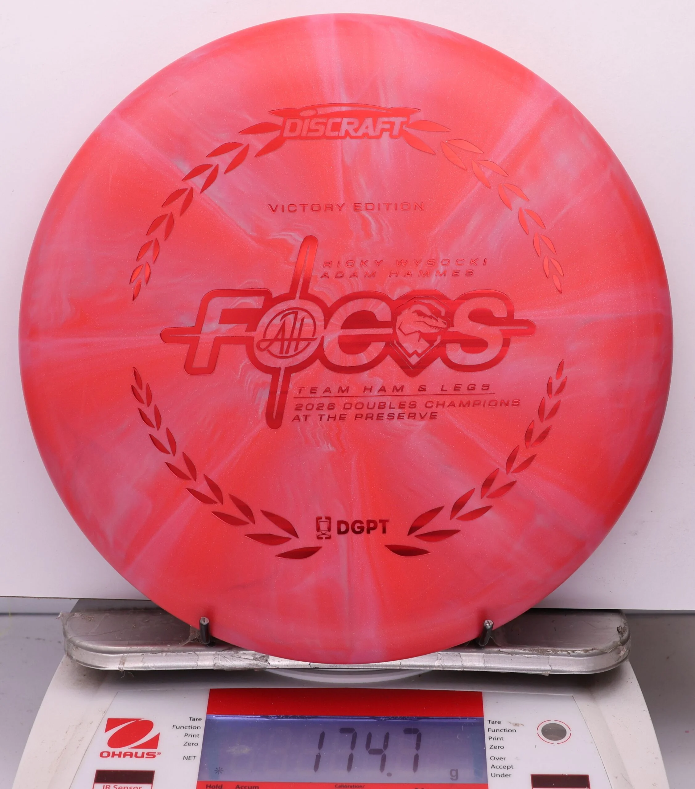 1101690 Crazy Tuff Swirl Focus, Ricky Wysocki & Adam Hammes 2026 DGPT Doubles Champion - #09 RedPink, 175