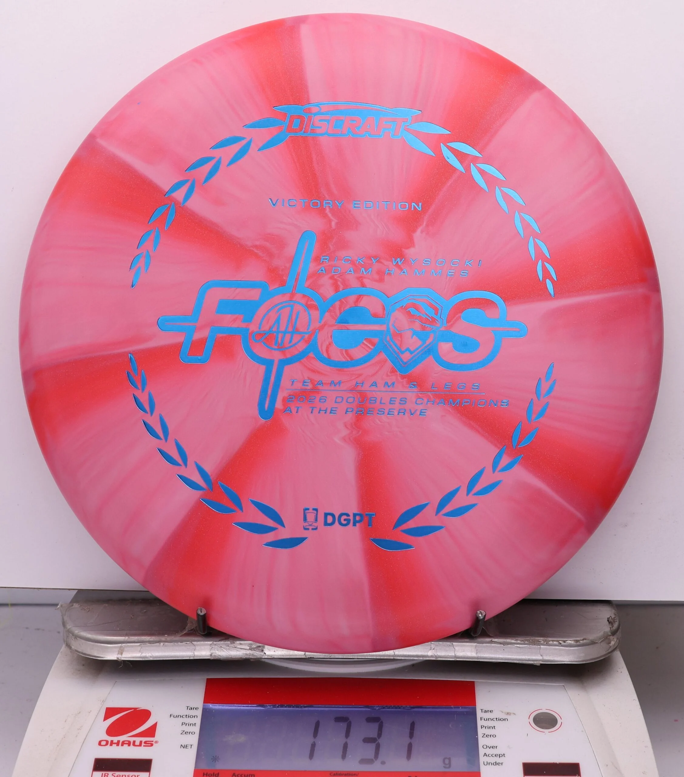 1101691 Crazy Tuff Swirl Focus, Ricky Wysocki & Adam Hammes 2026 DGPT Doubles Champion - #10 RedPink, 173