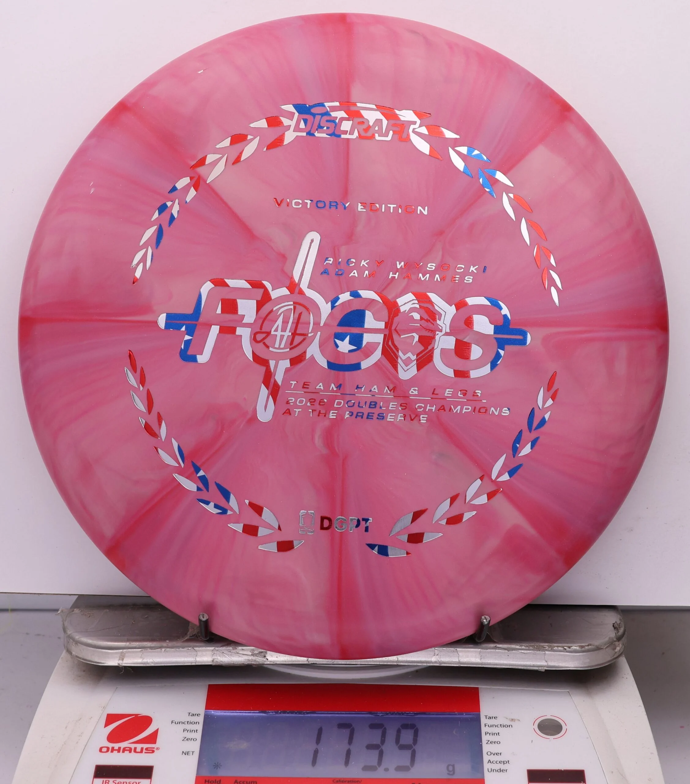 1101692 Crazy Tuff Swirl Focus, Ricky Wysocki & Adam Hammes 2026 DGPT Doubles Champion - #11 RedPink, 174
