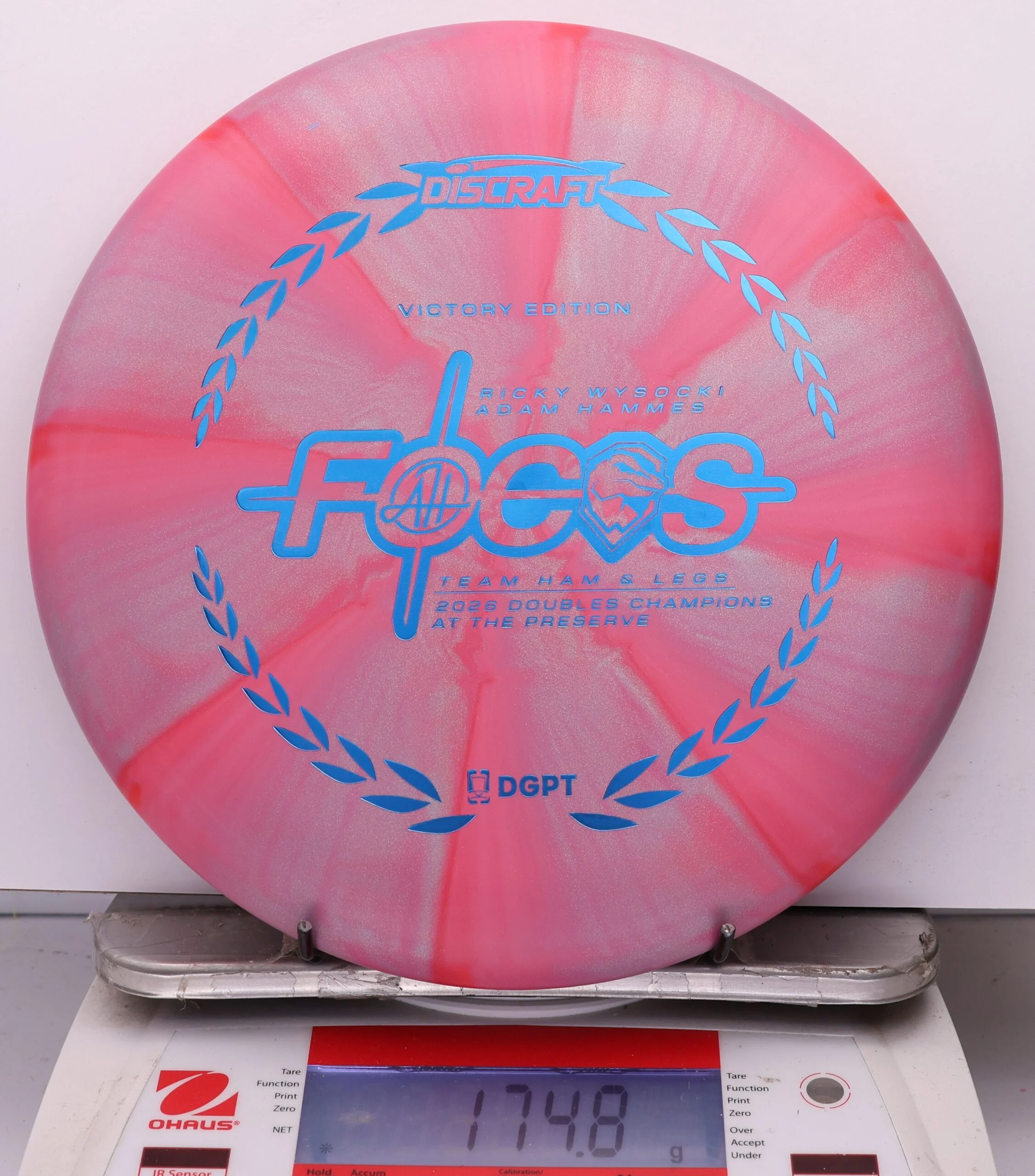 1101708 Crazy Tuff Swirl Focus, Ricky Wysocki & Adam Hammes 2026 DGPT Doubles Champion - #13 PinkRed, 175