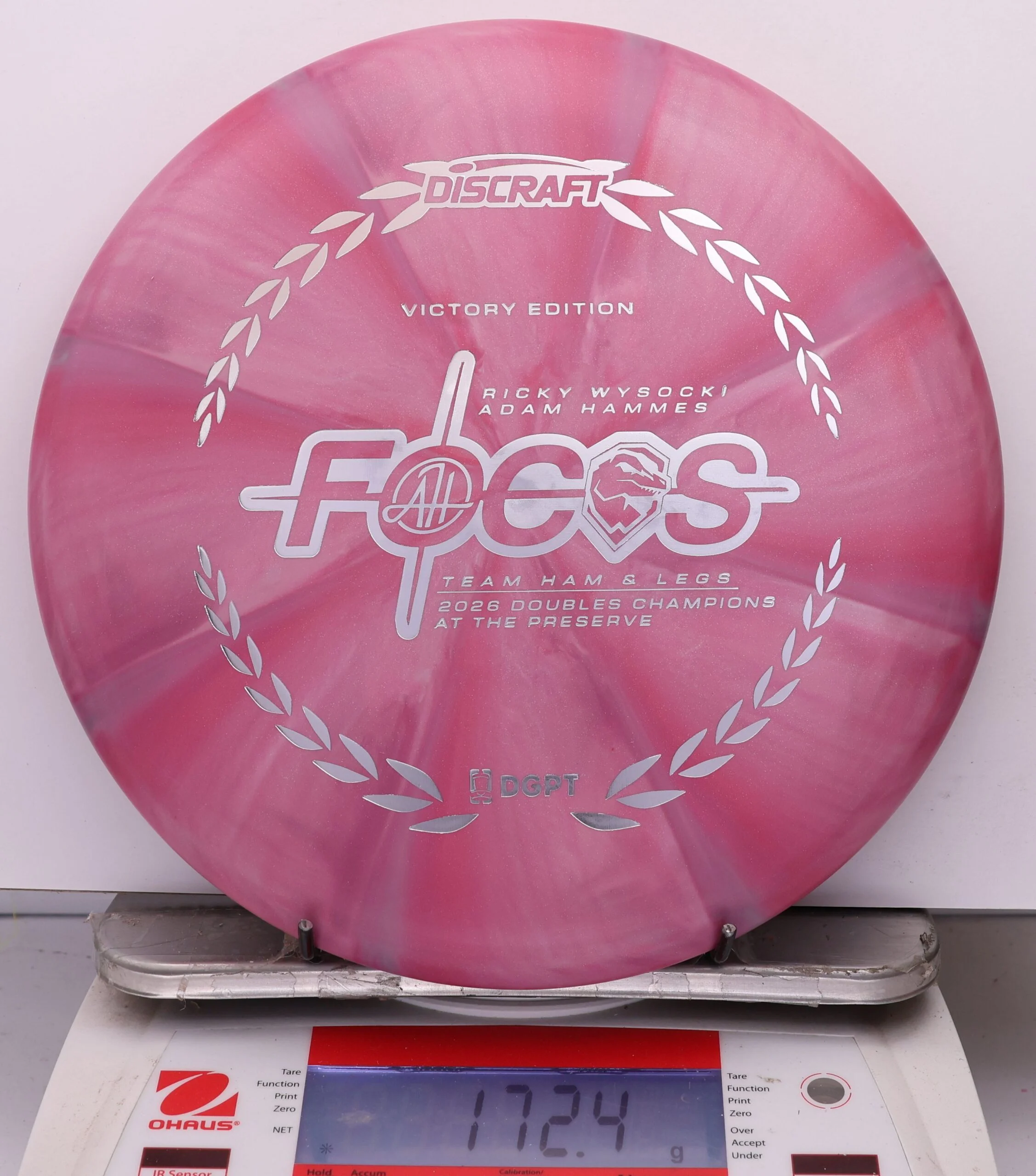 1101709 Crazy Tuff Swirl Focus, Ricky Wysocki & Adam Hammes 2026 DGPT Doubles Champion - #14 PinkRed, 172