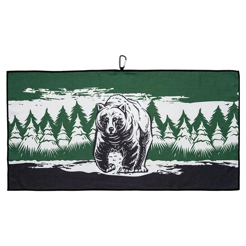 1101737 Westside Microfiber Waffle Towel - Bear-Green, 31.5 x 16