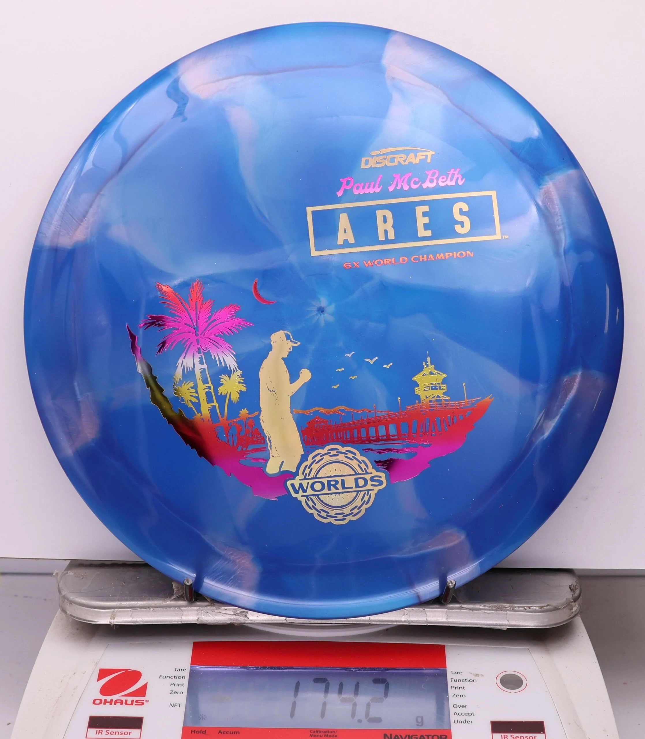 1102322 Titanium Swirl Ares, Paul McBeth 6x - Detroit 2026 Worlds - #03 Blue, 174