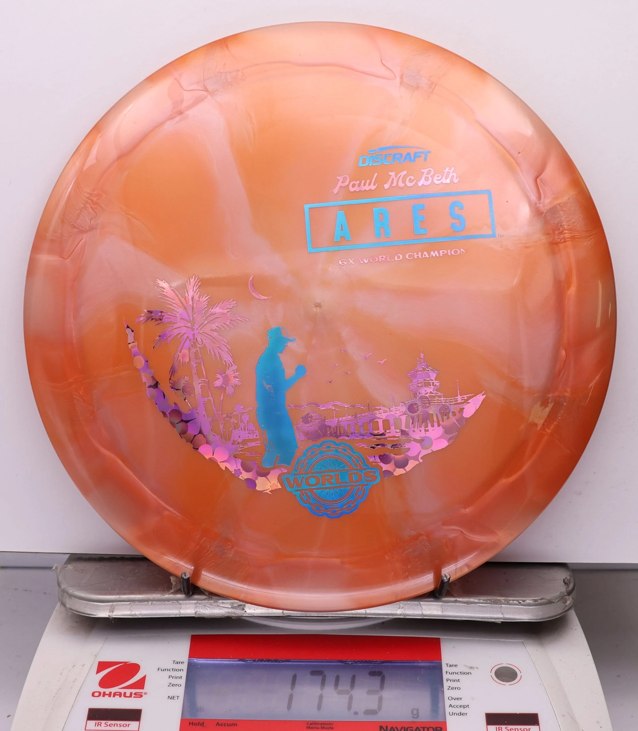 1102325 Titanium Swirl Ares, Paul McBeth 6x - Detroit 2026 Worlds - #06 Orange, 174