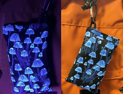 1107110 Chalky Bags Glow - Small Mushrooms-BlackBlue, Chalky Glow