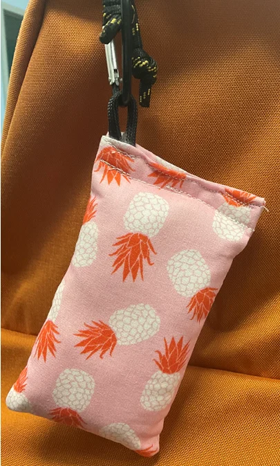 1121800 Chalky Bags with Carabiner - Pink Pineapples-Pink, Chalky Bag