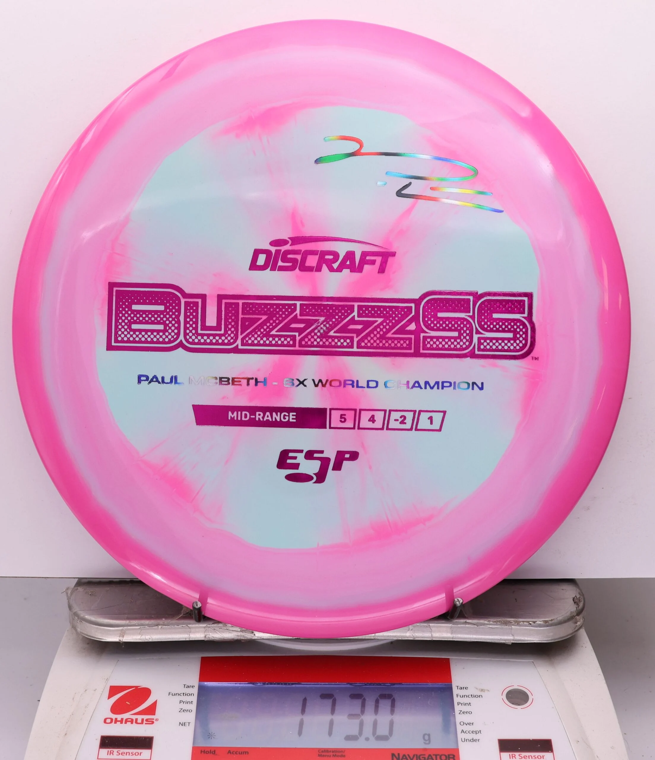 1141153 ESP Buzzz SS, Paul McBeth 6X - #531 PinkLtBlue, 173