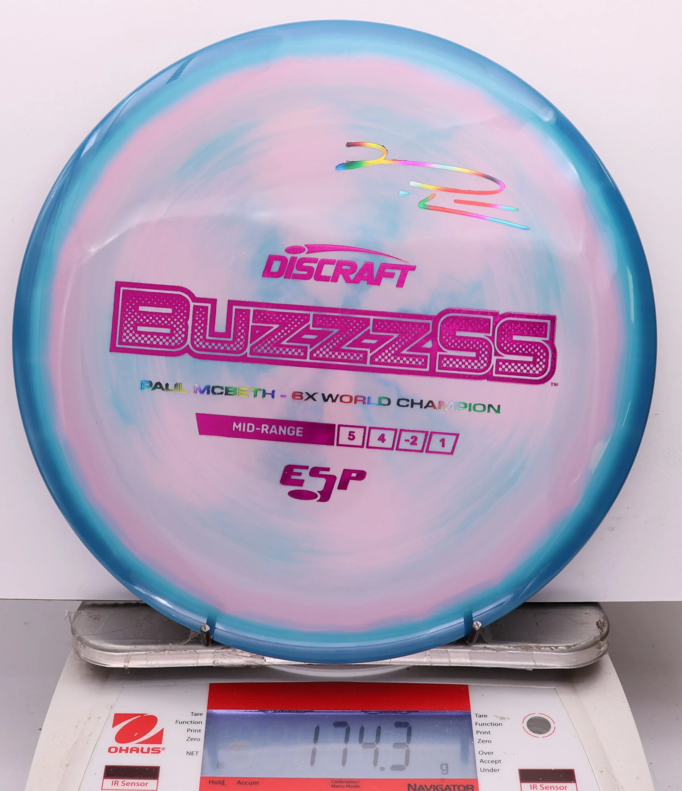 1141201 ESP Buzzz SS, Paul McBeth 6X - #537 BluePink, 174