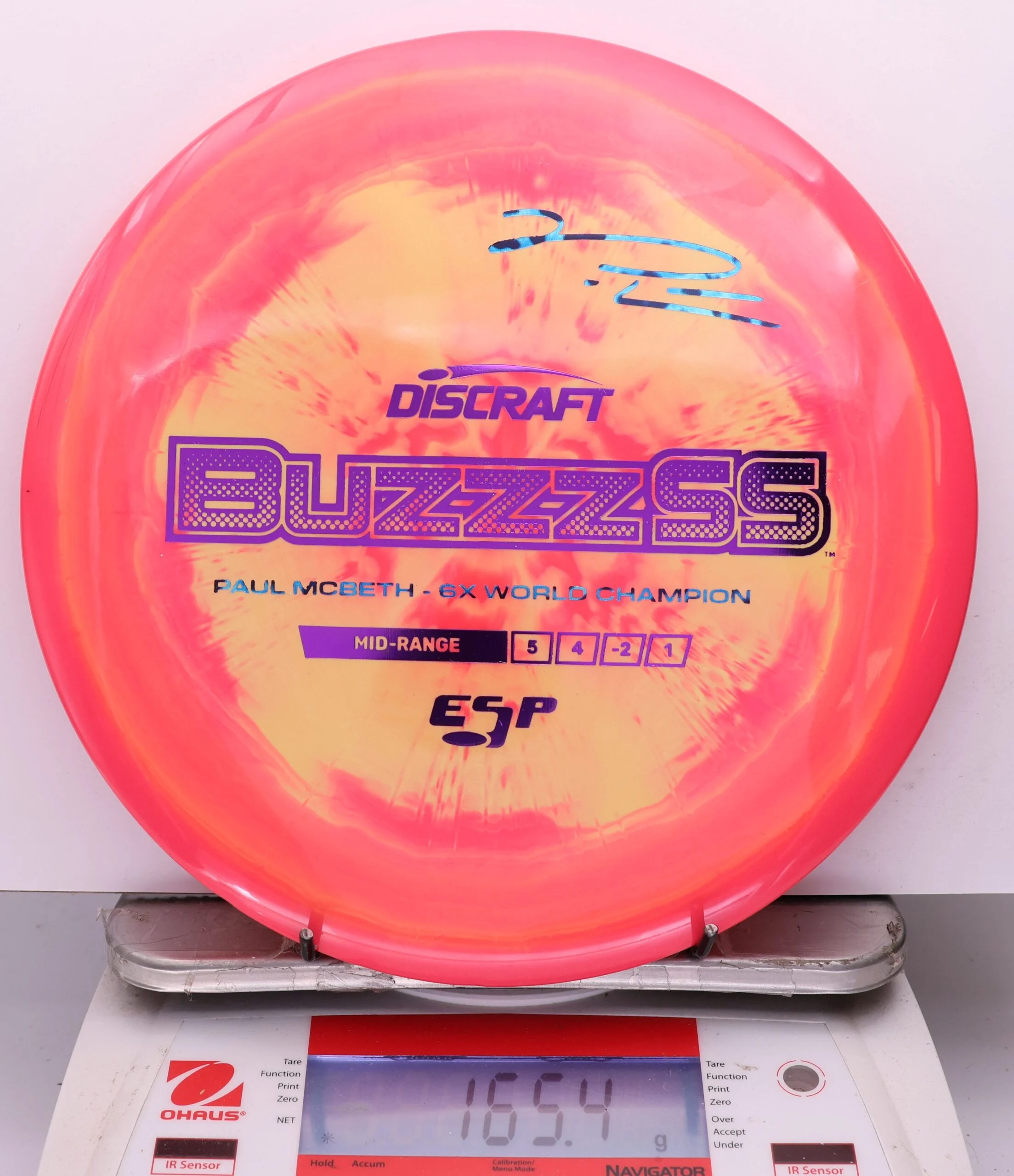 1141227 ESP Buzzz SS, Paul McBeth 6X - #542 RedYellow, 165