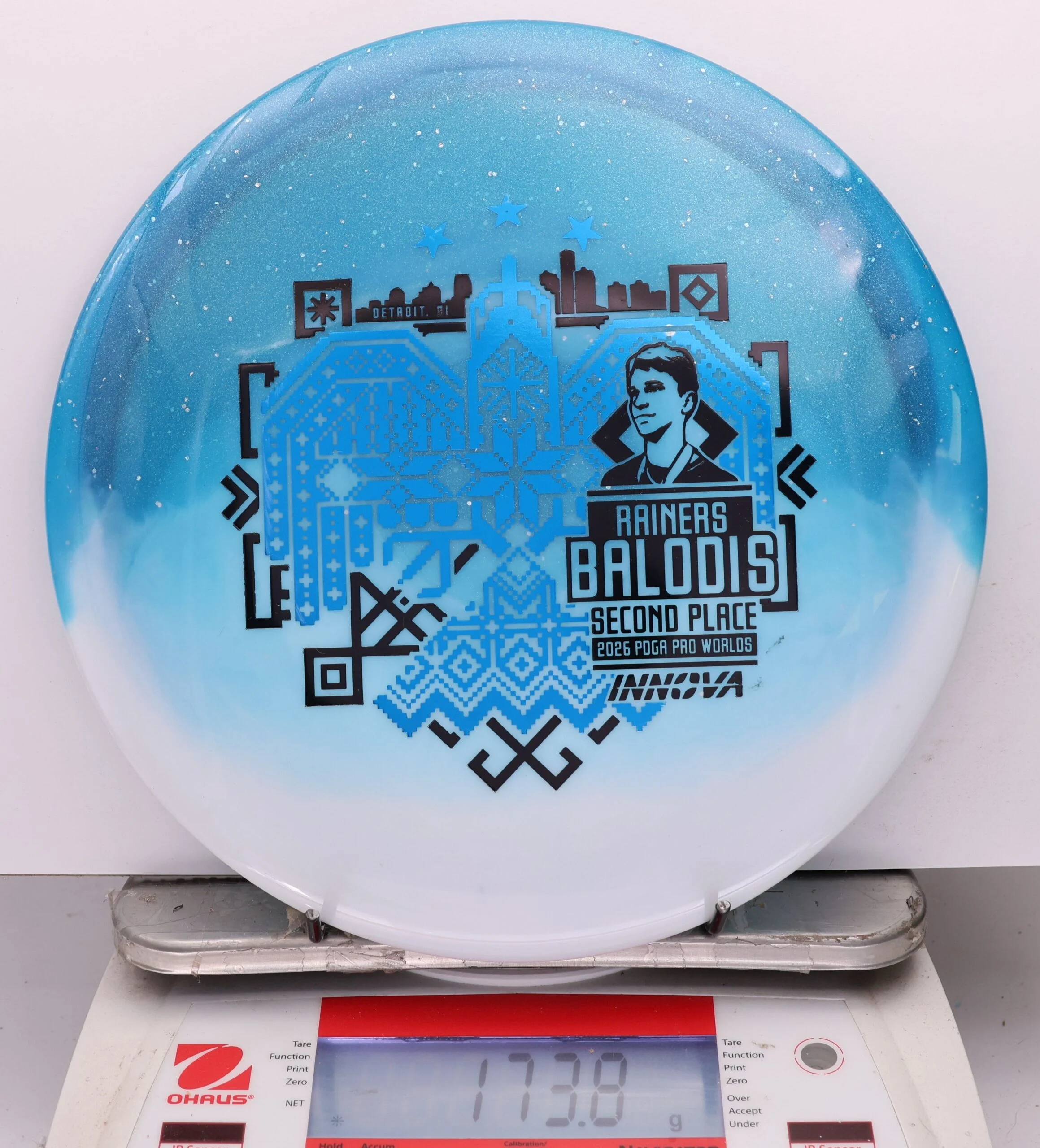 1143641 Duo Teebird, Rainers Balodis 2026 Second Place PDGA Worlds - #40 White-Blue, 174