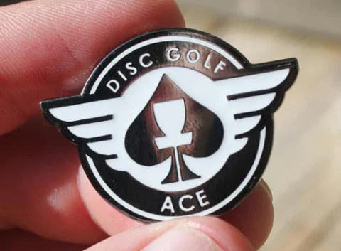 1145041 ACE Disc Golf Pin - Silver Black