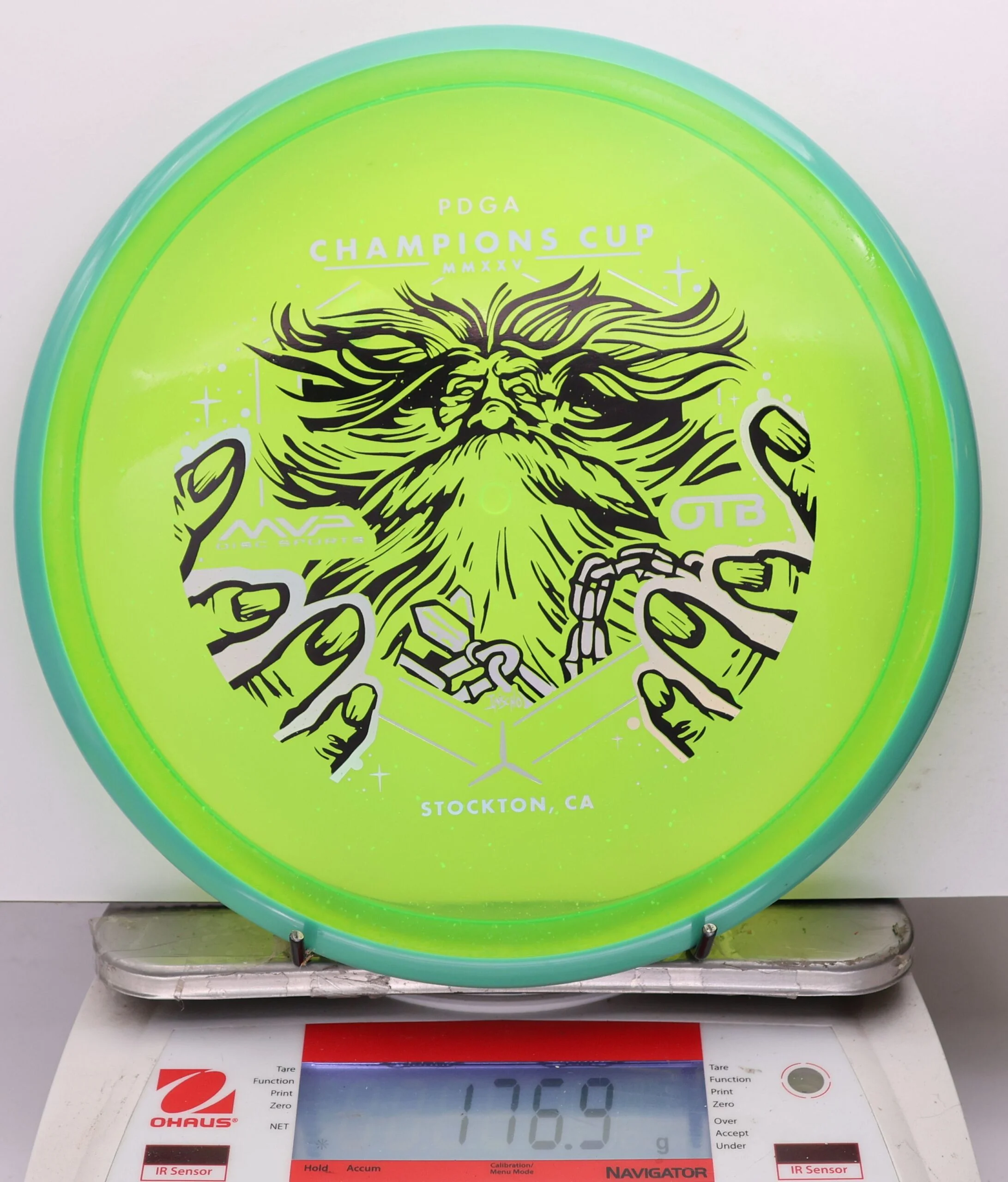 1173413 Particle Glow Proton Hex, PDGA Champions Cup 2025 - #372 Blue-NYellow, 177