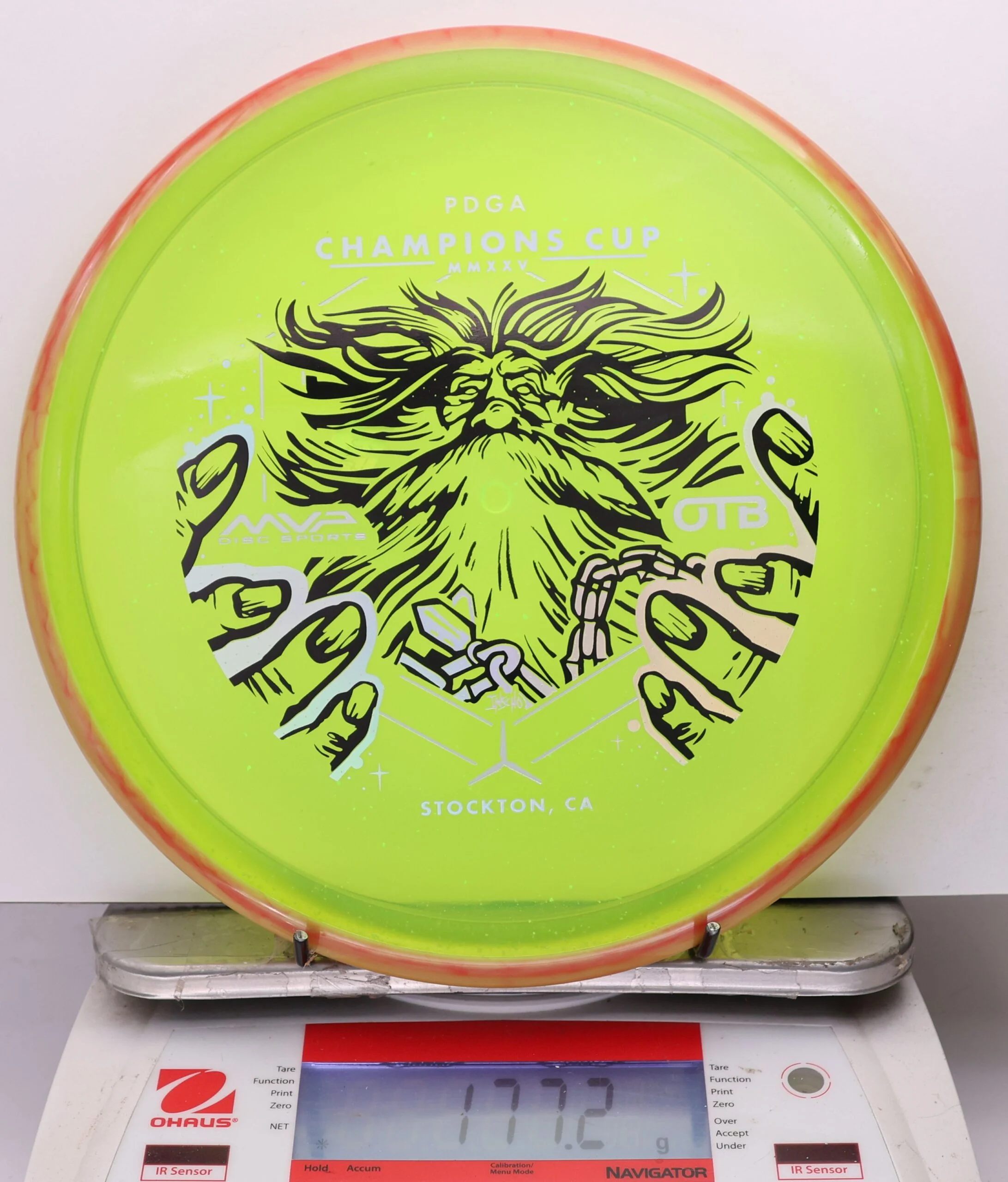 1173415 Particle Glow Proton Hex, PDGA Champions Cup 2025 - #374 RedYellow-NYellow, 177