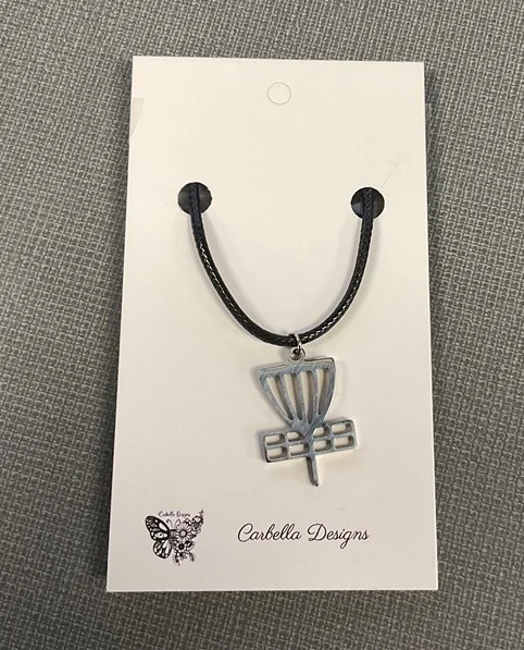 1180730 Carbella Designs: Disc Golf Small Basket Necklace - Black