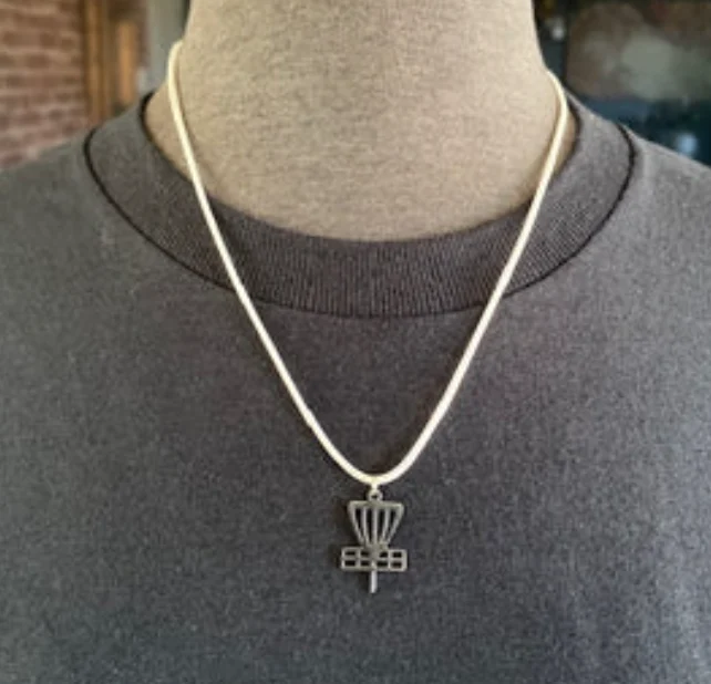 1180733 Carbella Designs: Disc Golf Small Basket Necklace - White