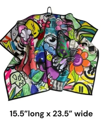 Carbella Designs Graffiti Disc Golf Towel with Clip