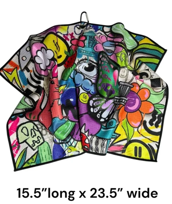 Carbella Designs Graffiti Disc Golf Towel with Clip - Image 4