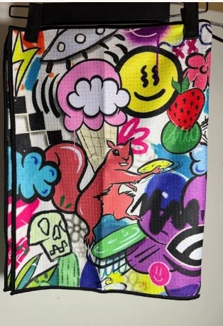 1180734 Carbella Designs Graffiti Disc Golf Towel with Clip - 15 x 23.5