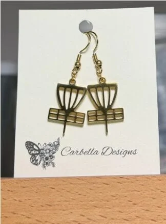 Carbella Designs: Disc Golf Bags Disc Golf Basket Earrings - Gold Tone or Stainless Steel | Disc Golf Jewelry