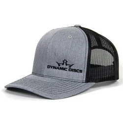 1184515 Dynamic Discs King D's Trucker Hat - Heather Gray-Black, Snap Back