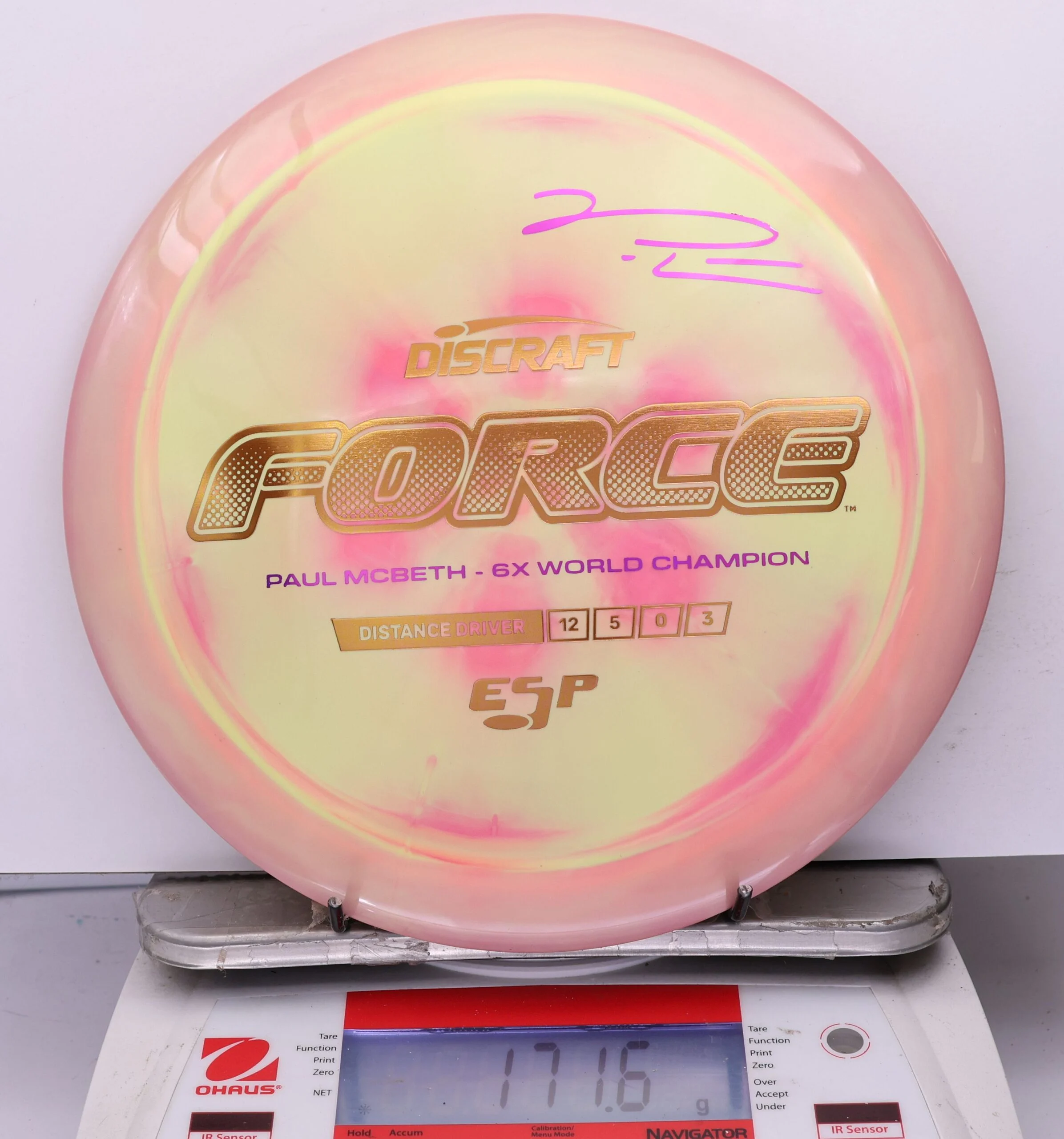 1194645 ESP Force, Paul McBeth 6X - #617 OrangePinkYellow, 172