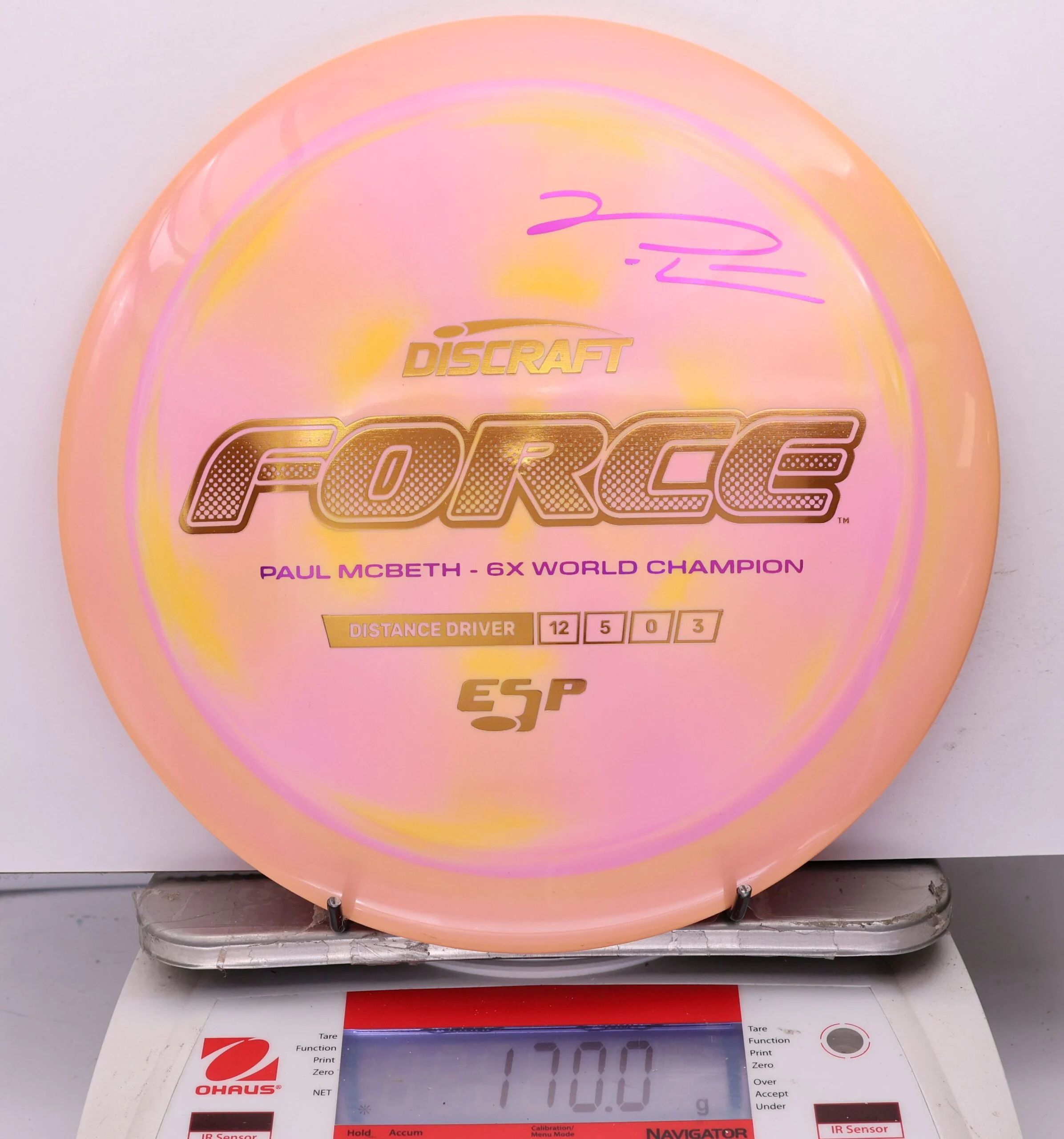 1194646 ESP Force, Paul McBeth 6X - #618 OrangePinkYellow, 170