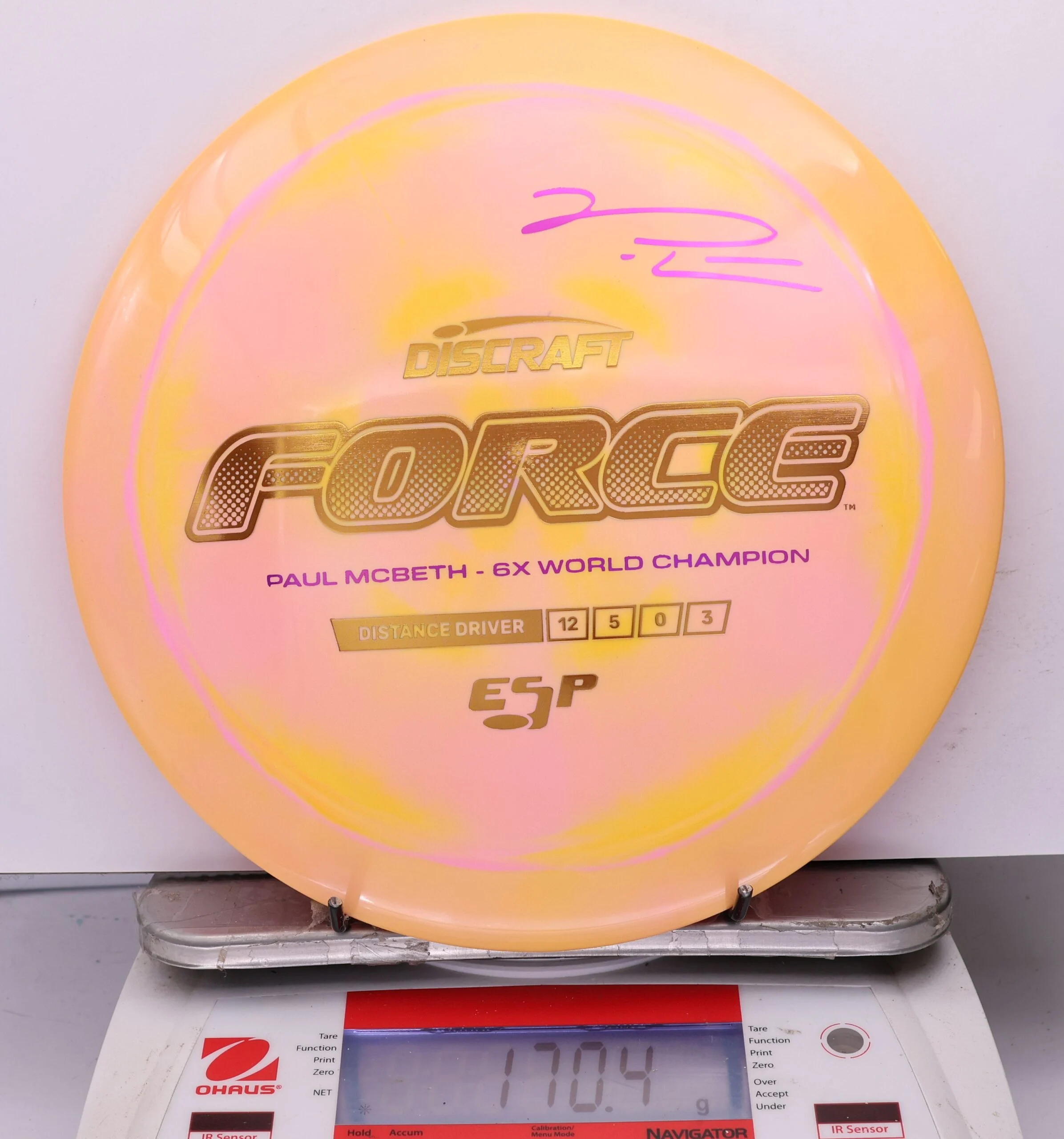 1194647 ESP Force, Paul McBeth 6X - #619 OrangePinkYellow, 170