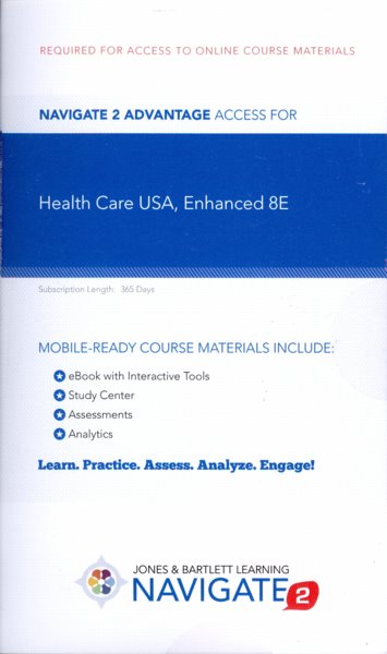 Navigate 2 Advantage Access Code for Health Care USA, Enhanced 8th Edition. 12 Months Cover Image