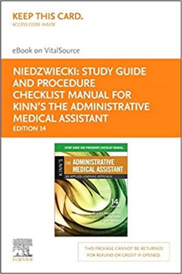 Study Guide for Kinns The Administrative Medical Assistant Elsevier E-Book on VitalSource (Retail Access Card) Cover Image
