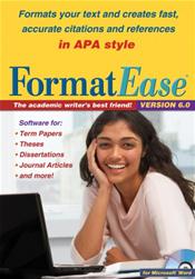 FormatEase, Version 6.0: Paper and Reference Formatting Software in APA Style. CD-ROM for Windows Cover Image