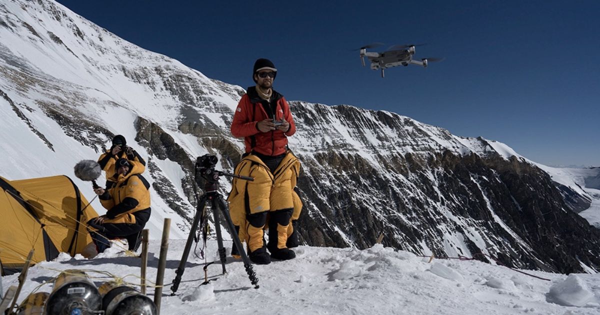drone in everest region trekking, ebc trek
