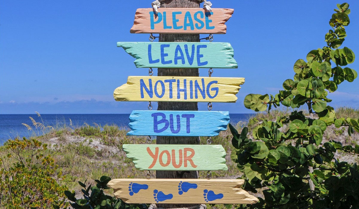 leave your trace with your footprint no with wastes