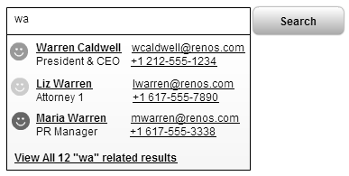 wirframe: employee-suggestions list displays name, image, email, phone, job title