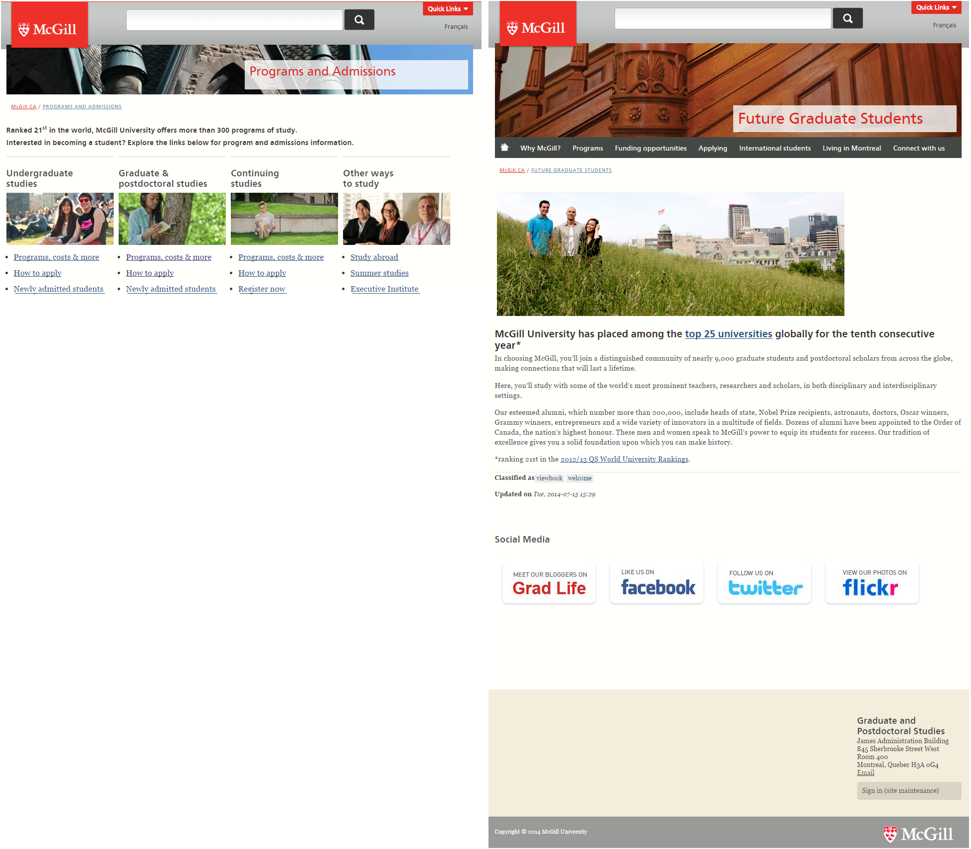 Alink about program costs lead to page with no costs information