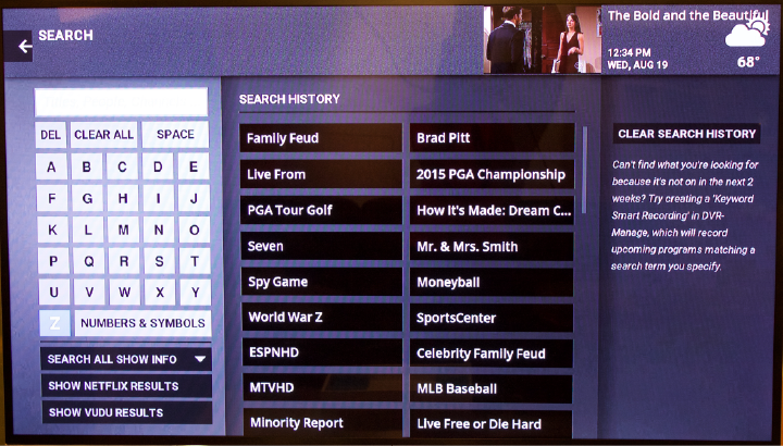 Google Fiber search feature