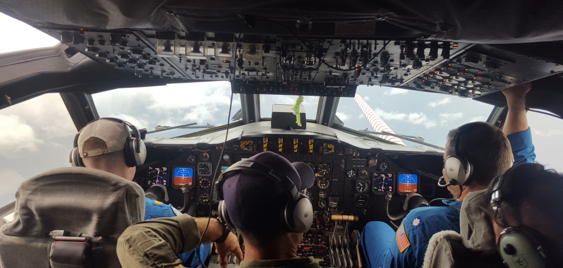 The flight deck of NOAA Lockheed WP-3D Orion N42RF during a 08242017 flight into Hurricane Harvey_300_NOAA photo by LT Kevin Doreumus The flight deck of NOAA Lockheed WP-3D Orion N42RF during a 08242017 flight into Hurricane Harvey_300_NOAA photo by LT Kevin Doreumus