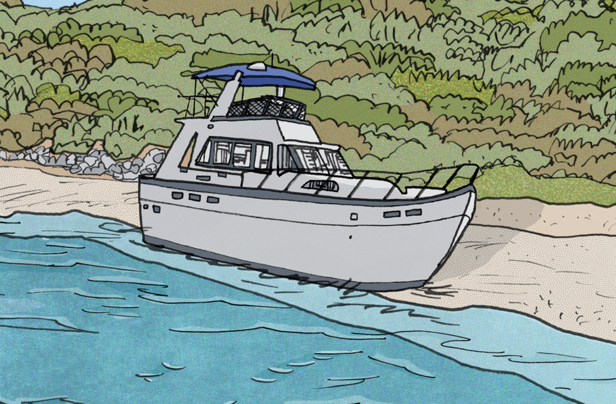 featured_DOS_CalloftheMild_Zalkus_300dpi Daniel Zalkus' illustration of an abandoned boat