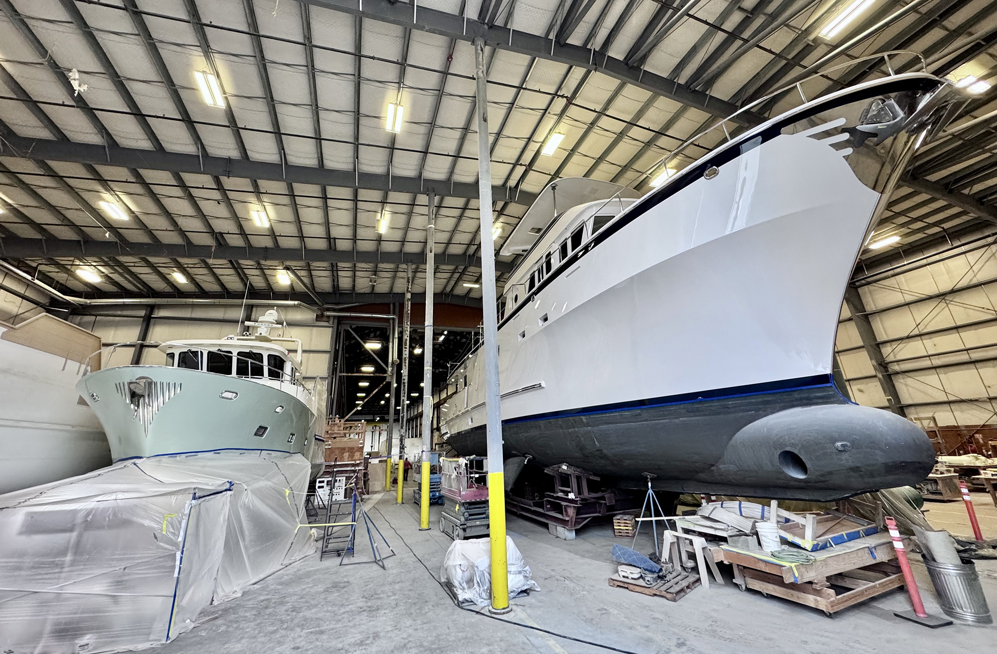 Boats in a workshop