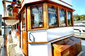 Exterior wood on a boat