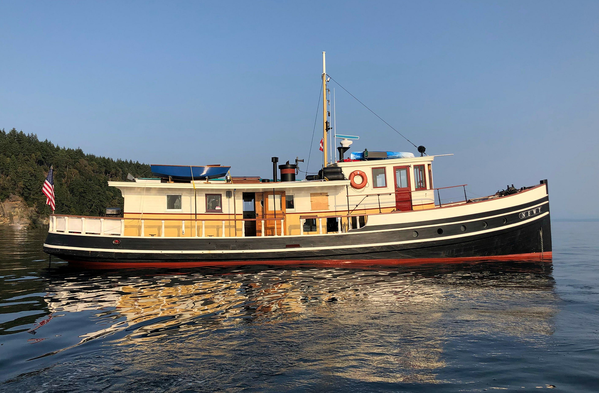 Restored wooden tugboat Newt