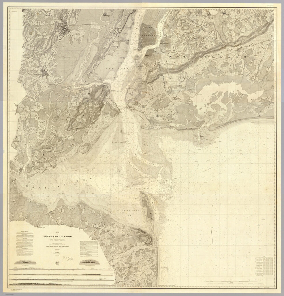 The Coast Survey’s early engraved chart of New York Harbor