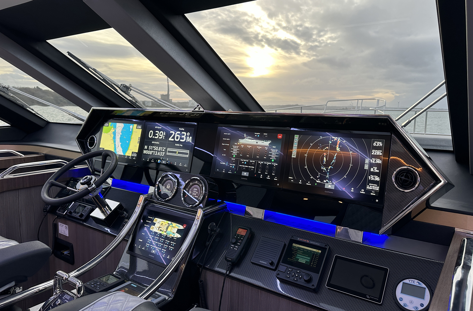 Photo: Safehaven Marine Helm console of a large yacht