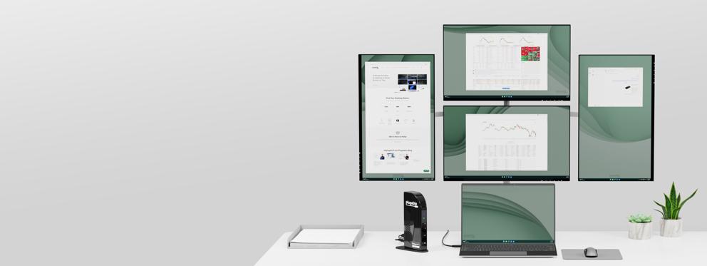 Four monitor docking station